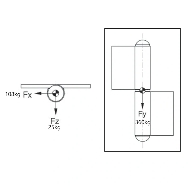 C240/160DX pánt s platňou dvojdielny 160mm (pravý)