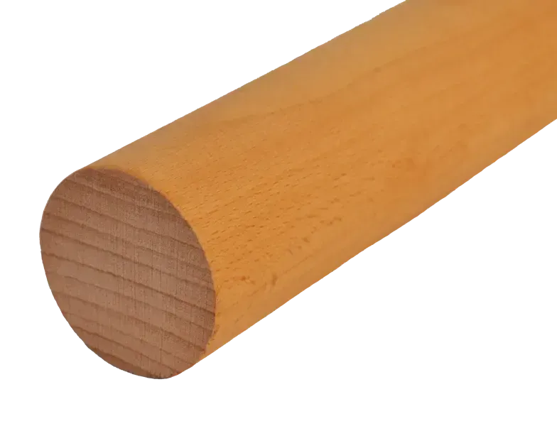 EDB-S150 drevený profil guľatý (ø 42mm ), materiál: buk, brúsený povrch bez náteru, balenie: PVC fólia, rôzne dĺžky