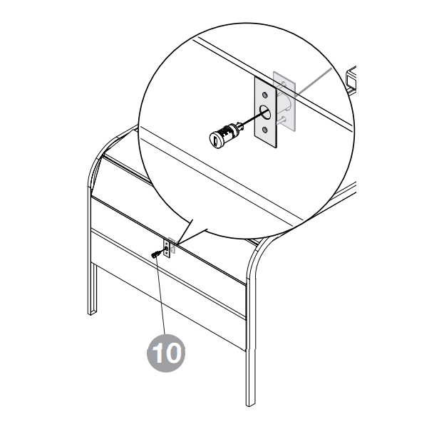 Nice KI1 mechanické odblokovanie pre sekcion. br. so zámkom a lankom bez bowdenu