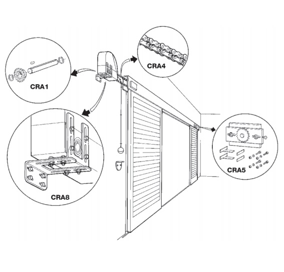 NICE CRA9 - adaptér pre hriadeľe 31,75mm (1 1/4 palca), 35mm a 40mm