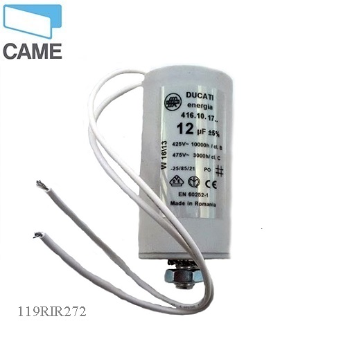 CAME 119RIR272 - 12 μf kondenzátor s drôtmi a držiakom pre BX-A, BX-74