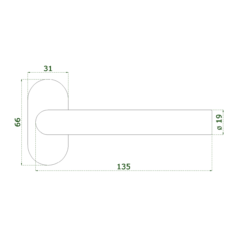 EB1-KLD82N kľučka nerezová (pár) bez dolnej rozety, brúsená nerez K320 /AISI304