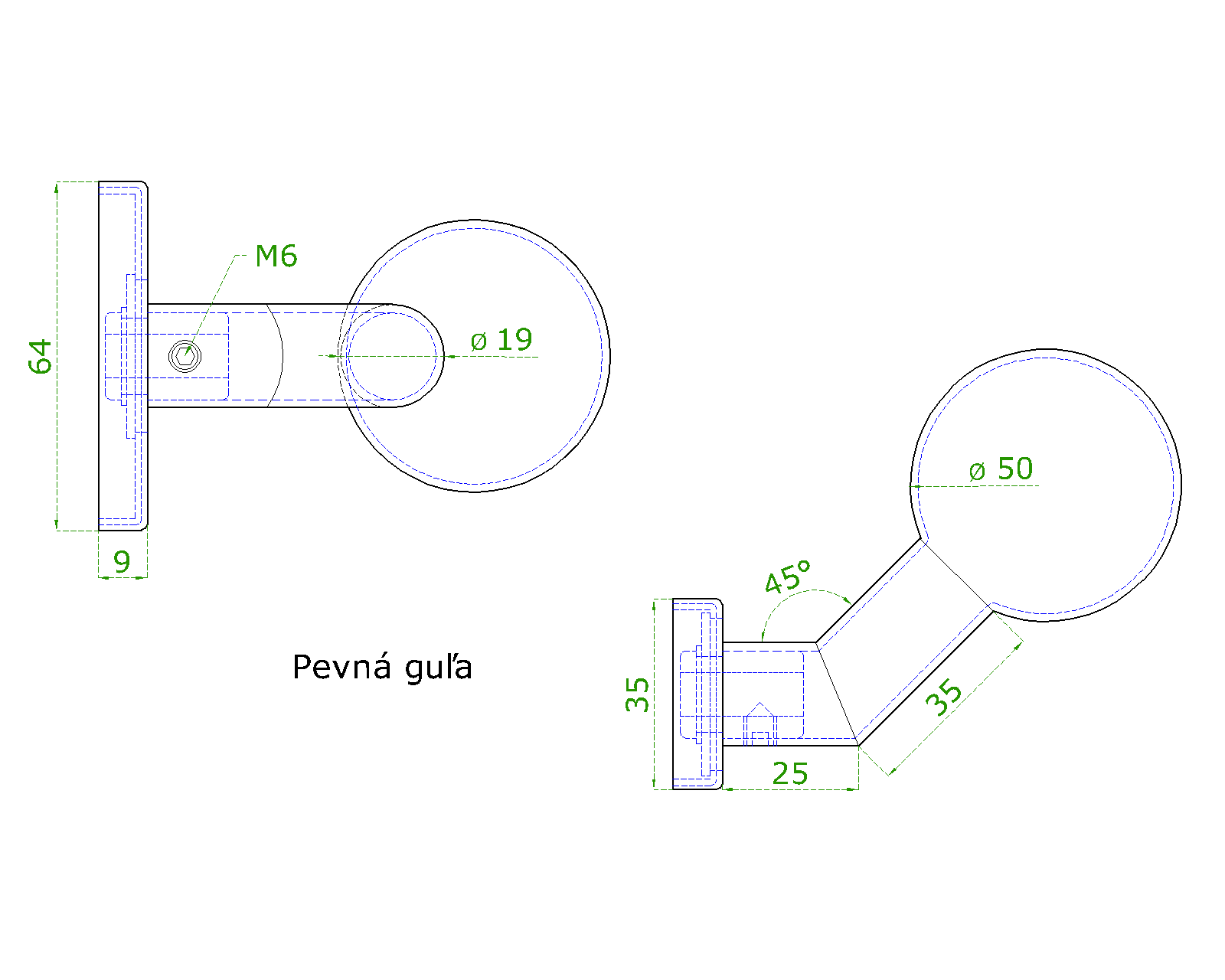 EB1-KGF10N guľa ku kľučke s oválnou rozetou, pevná, bal. : 1 ks, brúsená nerez K320 /AISI304