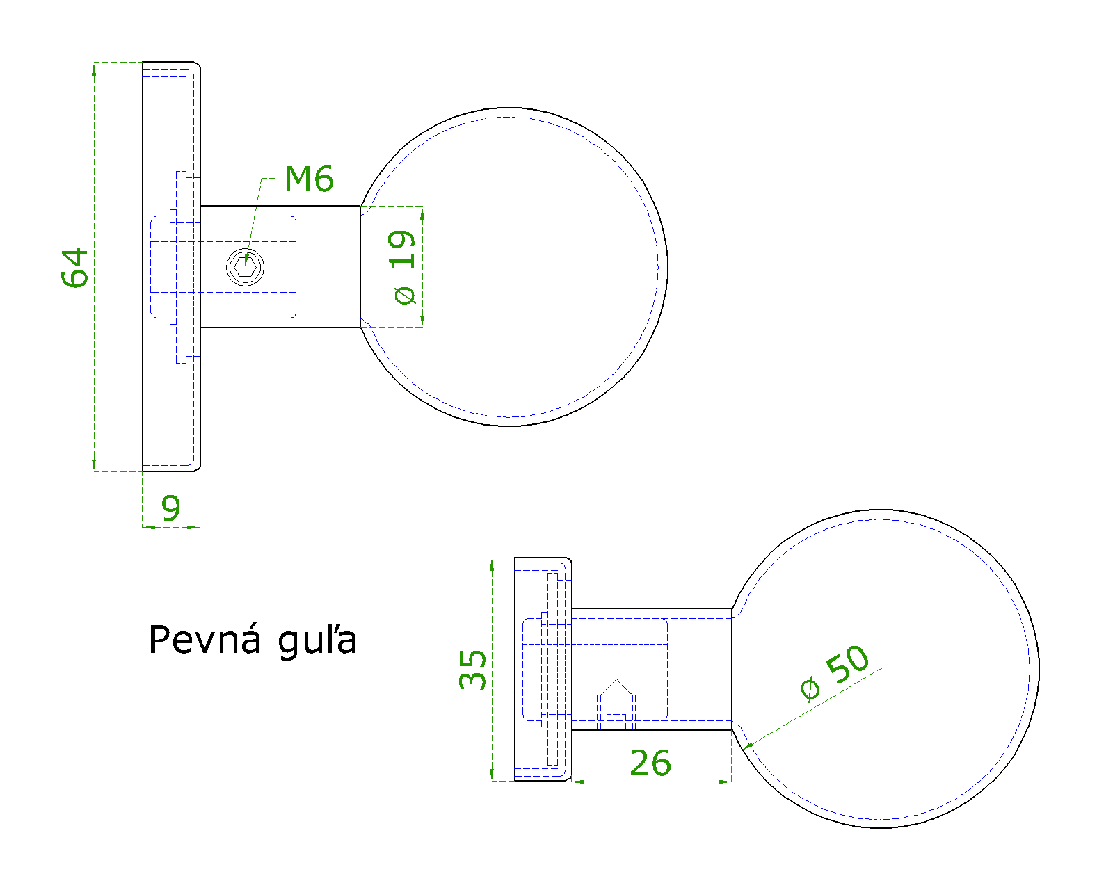 EB1-KGF14N guľa ku kľučke pevná, s oválnou rozetou, bal. : 1 ks, brúsená nerez K320 /AISI304
