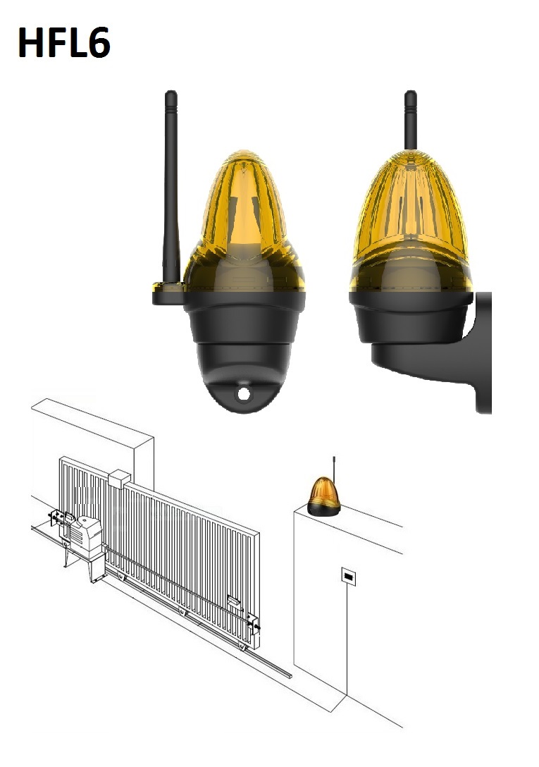 HFL6 -  rozmer Ø,76 x 125mm, 12/24/230V, AC/ DC,svietivosť 739 lux