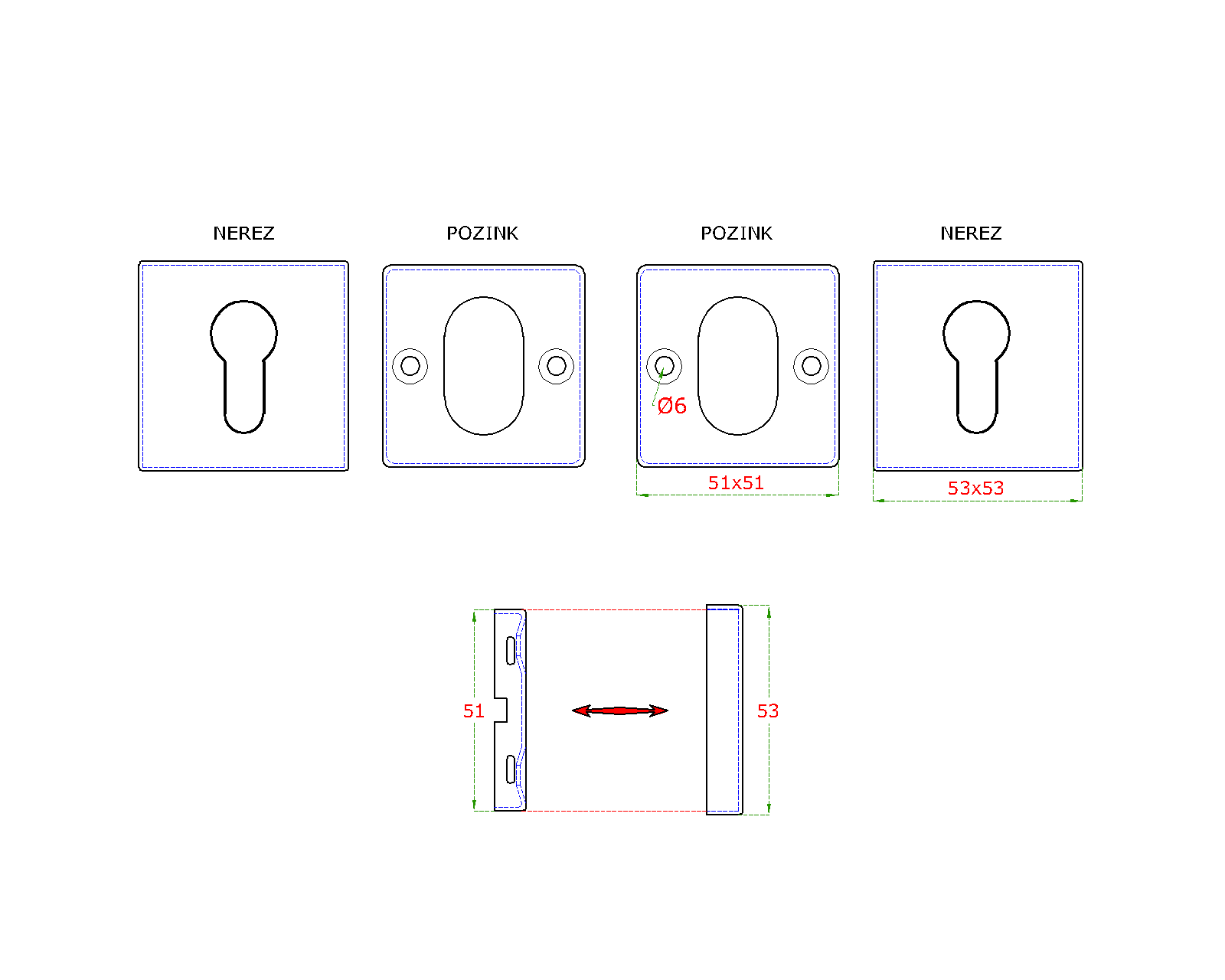 EB1-JKLD82 kľučka nerezová (pár), balenie: 2ks kľučka + príslušenstvo k montáži, brúsená nerez K320 /AISI304