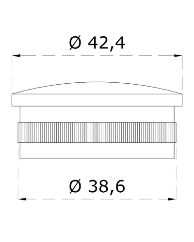 EB2-4620 ukončenie na trubku ø 42.4mm, brúsená nerez K320 /AISI316