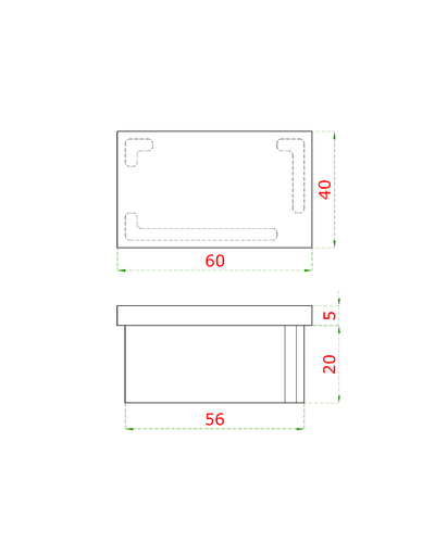 EB1-J642 ukončenie - zátka na jokel (60x40x2.0mm) brúsená nerez K320 /AISI304