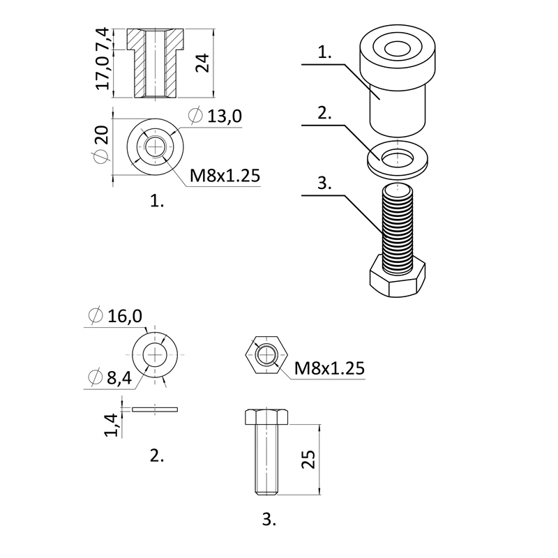 CREM-10-IX hrebeň INOX 30x10mm, L-1000mm, M4, max. do 1900kg, 3x úchyt+skrutky, nerezový