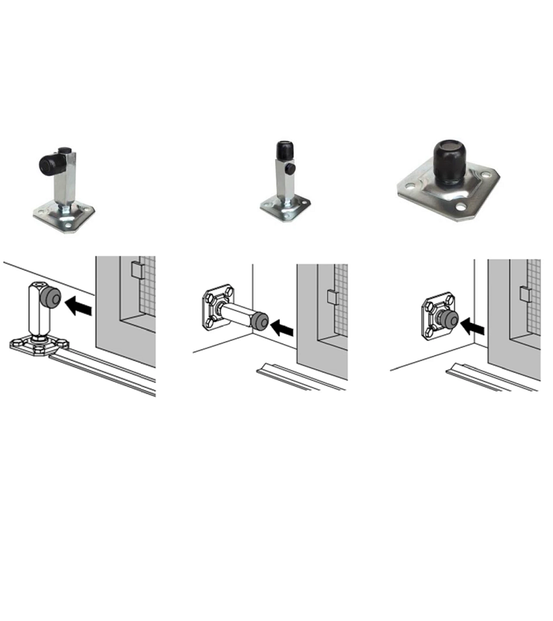 W386.2 variabilný doraz posuvných brán, platňa 100x100mm, pozinkovan