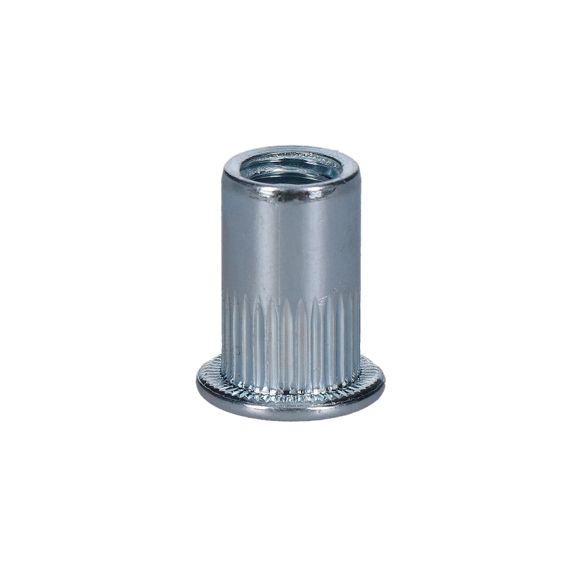 M8 FH-KB nitovacia matica plochá hlava, rýhovaný driek