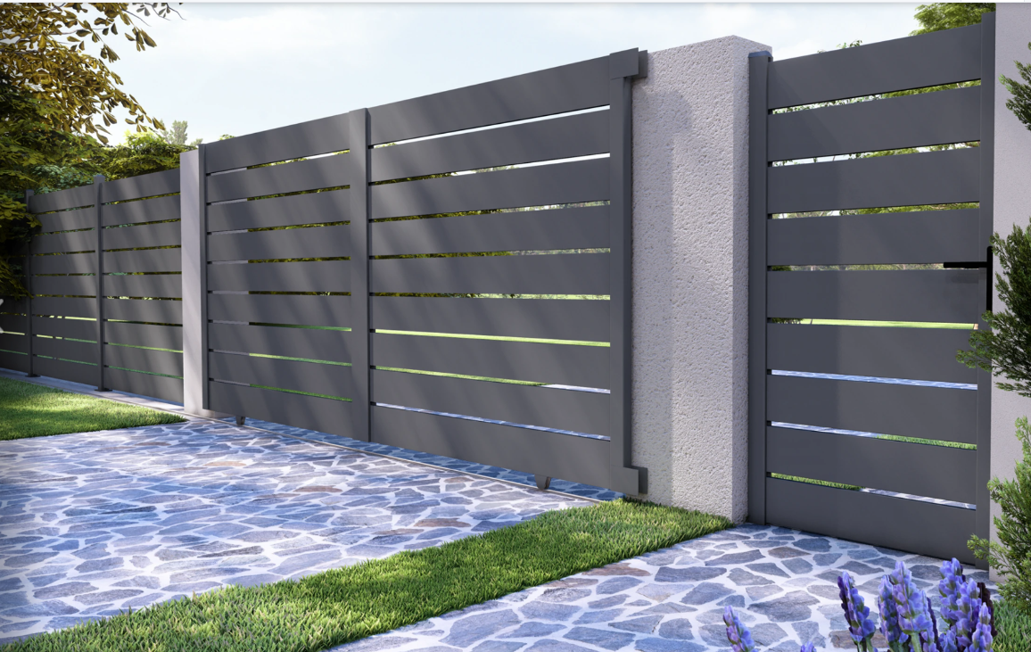 AL-BR-SLI-2-SETKEY - Posuvná hliníková brána 4000 x 1803 mm s pohonom TU4324KSD