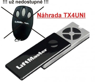 Liftmaster TX4UNIS luxusné diaľkové ovládanie 433 MHZ plávajúci kód