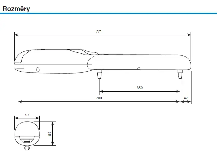 WINGO2024KCE 2x INTI2, 2x WG2024 (24V, 85W, 1500N), 1x MC424R10 (vstavaný prijímač), sada pre krídlovú bránu do 2m/ krídlo