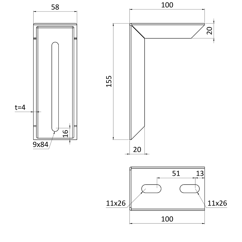 W468/155 Univerzálna konzola 155mm