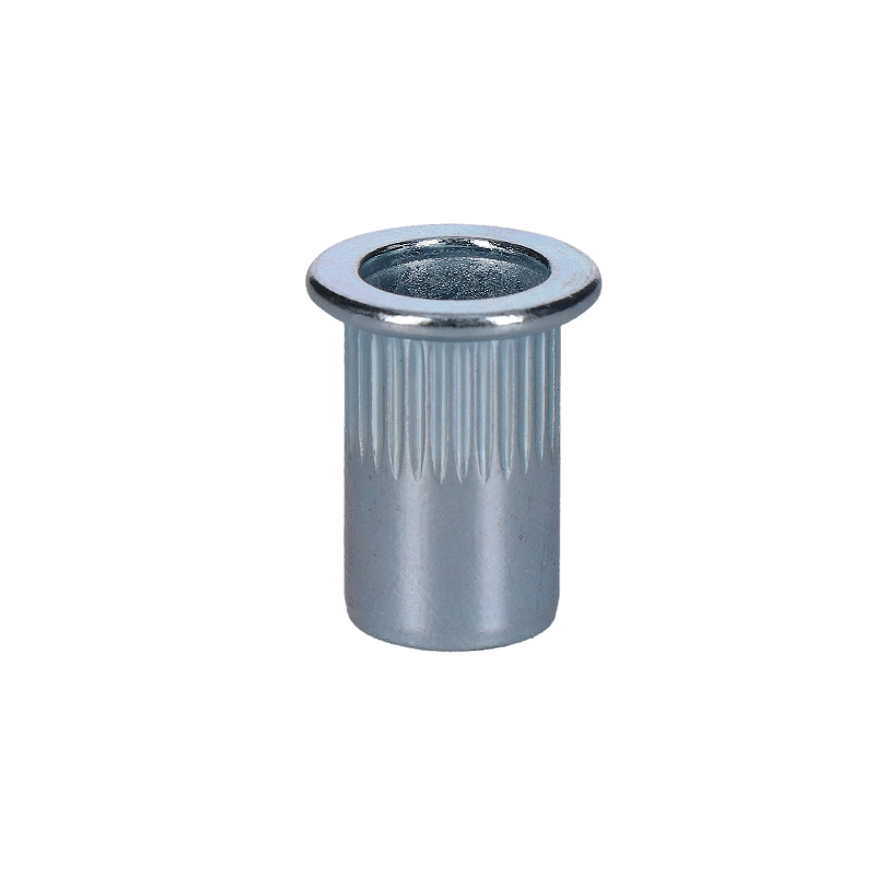 M8 FH-KB nitovacia matica plochá hlava, rýhovaný driek