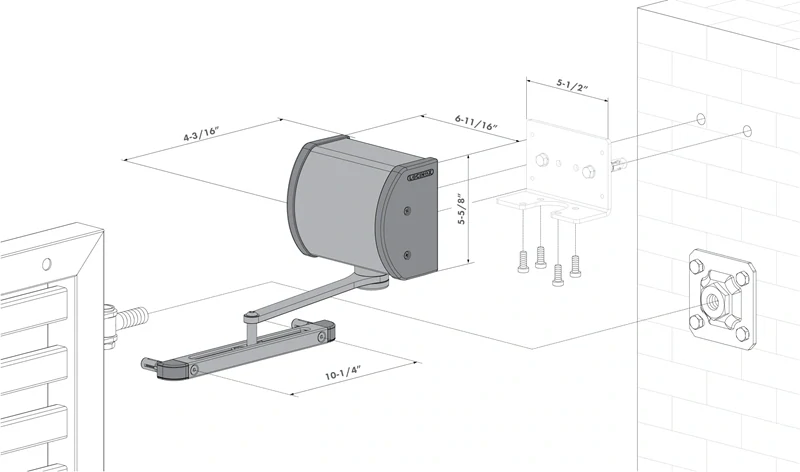 LOCINOX® PANTHER hydraulický zatvárač pre krídlové brány do 150 kg / 1.5 m, otvárateľný do 120°