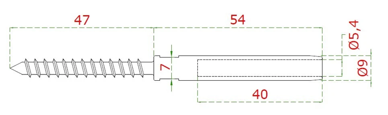 EB2-LD Úchyt (lisovací) pre lanko ø 3 - 5 mm do dreva, AISI 316