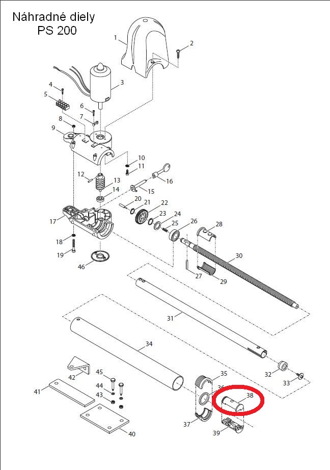 570TERSUPPS2 Koncovka piestu, plastová, totožná s č.39, pre PS200, PS3024 -1 kus /nie pár/
