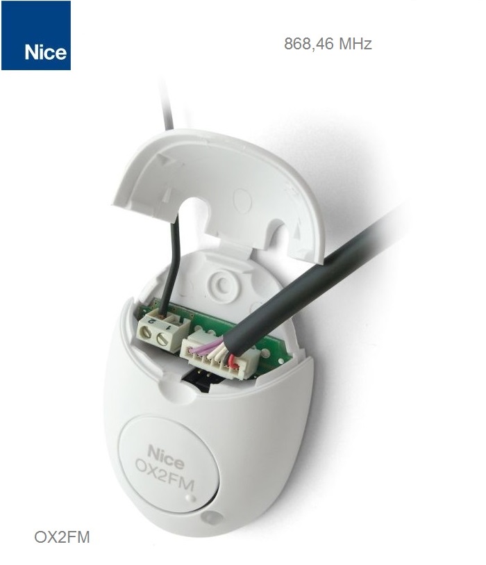 NICE OX2FM - Prijímač 868.46MHz 2 kanálový, plávajúci kód, 868.46MHz, pamäť na 