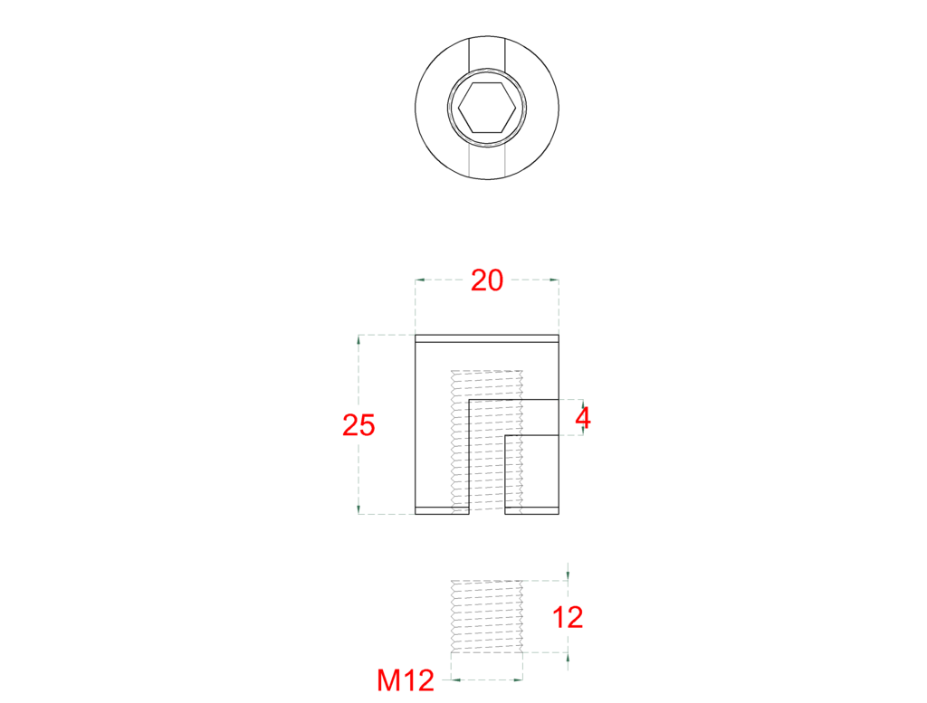 EB1-LVY4 úchyt pre nerezové lanko ø4mm, brúsená nerez K320/ AISI304