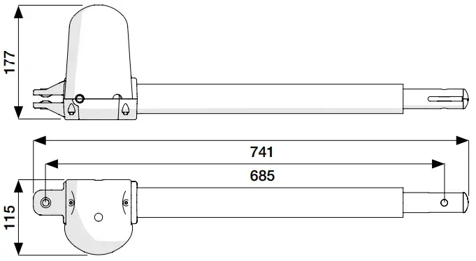 KEY 900STAR3224 samostatný pohon (POZOR BEZ ENCODERA) pre krídlovú bránu do 3m / krídlo, STAR3224KR-L (ľavý)