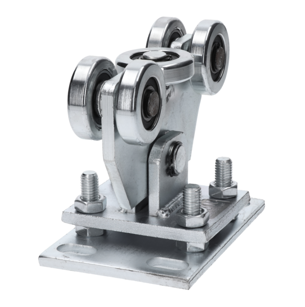 W35S.F2  vozík pre profil C-60x60x4mm samonosného systému posuvnej brány, výškovo nastaviteľný, pozinkovaný, 5x oceľové koliesko s ložiskom 6202RS