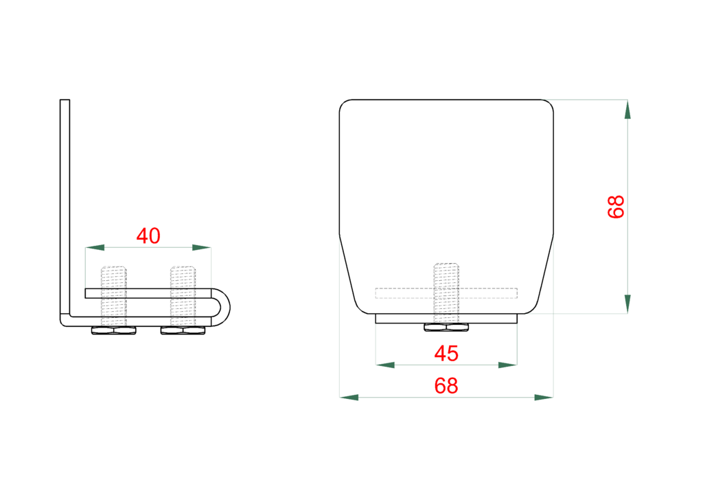 W Set69Fe-P samonosný systém 69x69x4 posuvnej brány do 200kg/4,5m otvor (C399P-4/ Fe 1x6m čierný profil, W395P. F2 2ks, C396P 1ks, C397P 1ks, C398P 1ks)