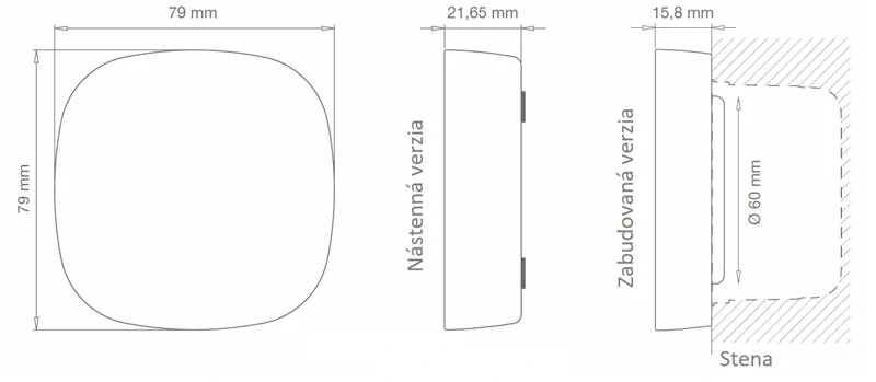 Key EGKTB1 tlačítkový káblový spínač, LED RGB podsvietenie,
