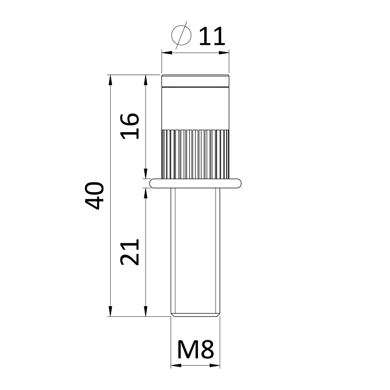 RNB-M8 Nitovacie skrutky