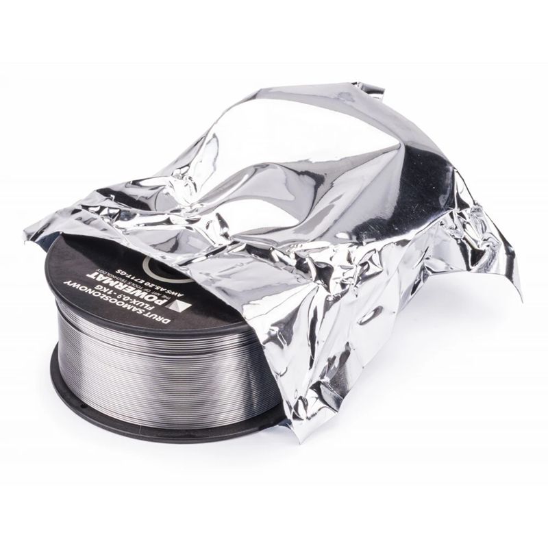 E71T-GS drôt zvárací FLUX - 0.8mm, Metóda: MIG (Flux / FCAW) , Priemer cievky: 100 mm , Vnútorný priemer: 17 mm, 1kg, 