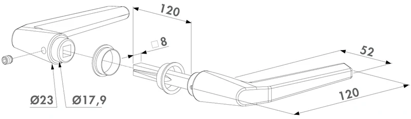 FORTYSET-40I-JA Sada na zamykanie krídlovej bránky, pre profil 40 x 40 mm