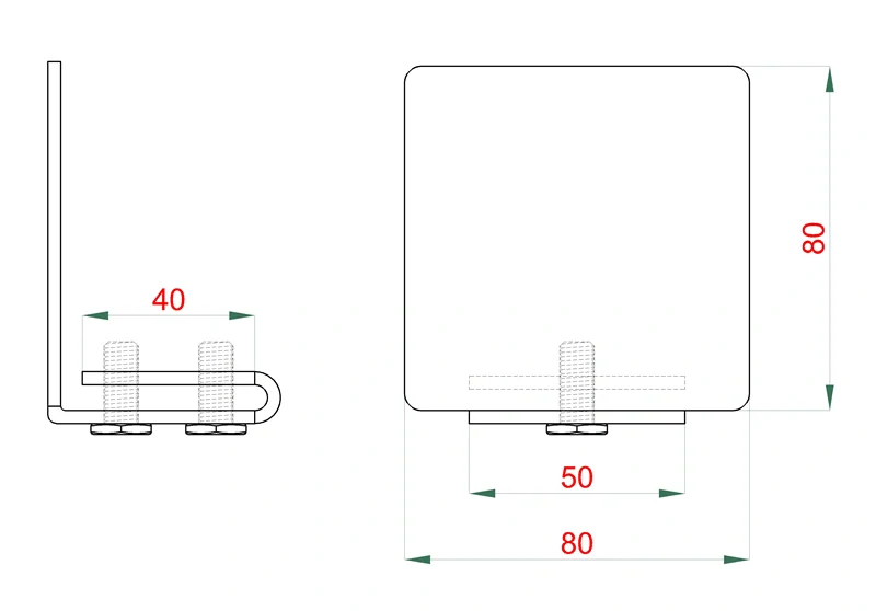 W Set80/Zn-9-DIER Samonos do 500 kg/6 m, dierovaný profil 80 × 80 × 5 mm, Zn