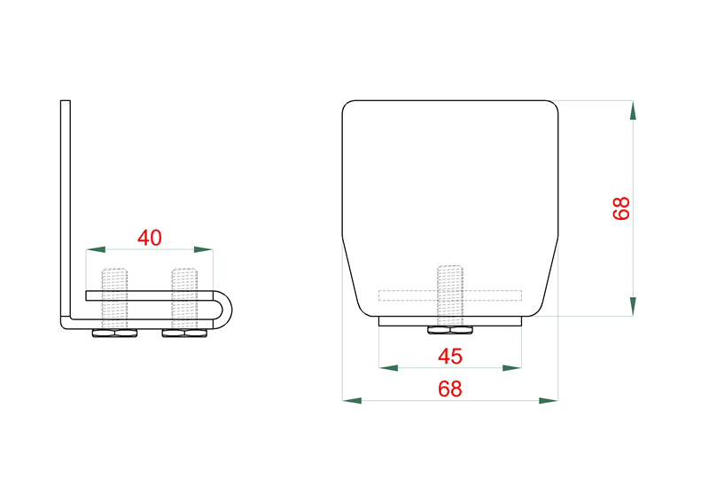 C Set-P-4/Zn-K-DIER Samonos do 300 kg/4,5 m, profil s otvormi 69 x 69 x 4 mm, Zn