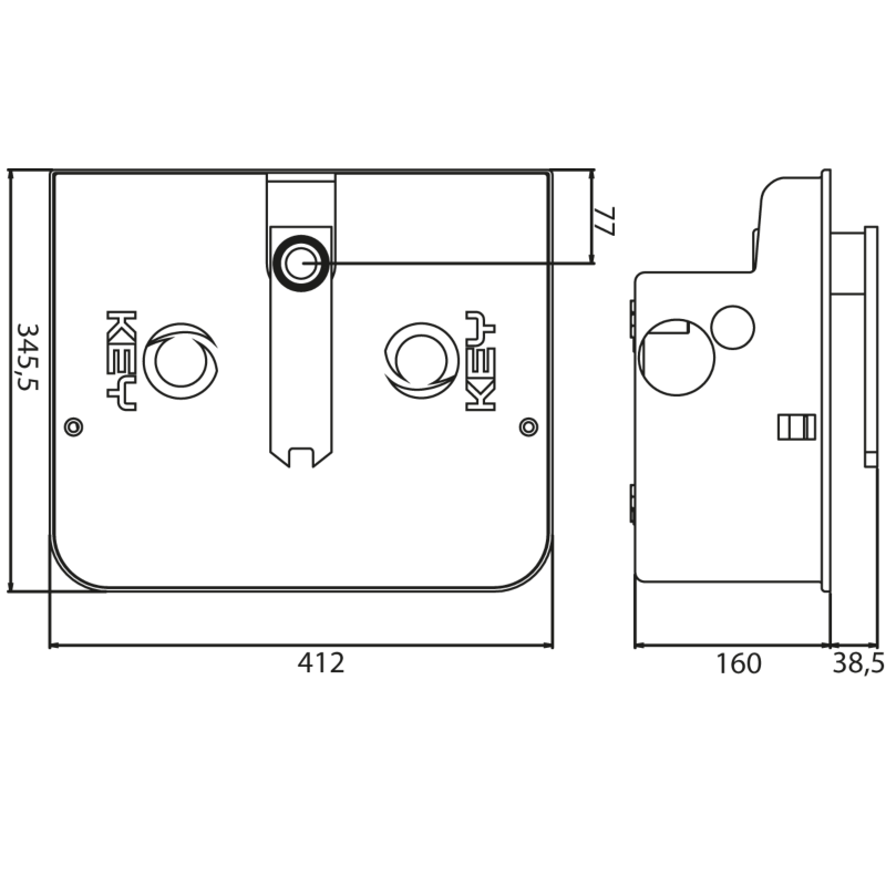 CF3 základová krabica oceľová pre podzemné pohony Under s kataforéznou úpravou 