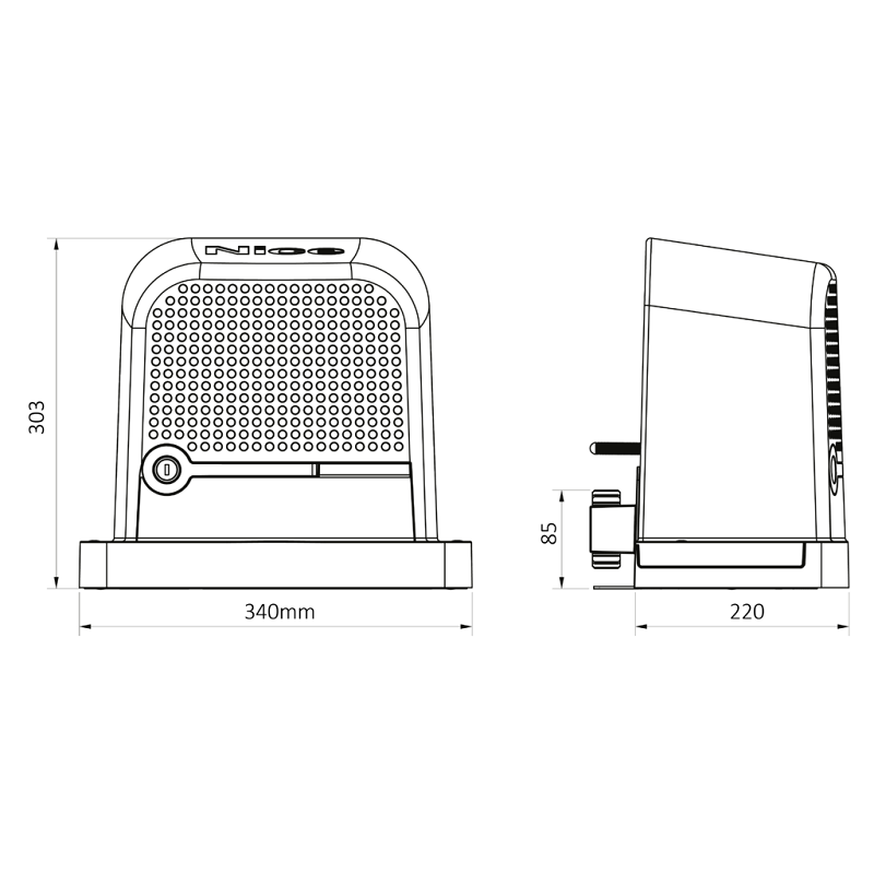 NICE RO600KLT 1x ROBO600R10 (230V, 300W, 600N), s zabudovanou riadiacou jednotkou, so zabudovaným prijímačom, 2x ON2E, do 600kg