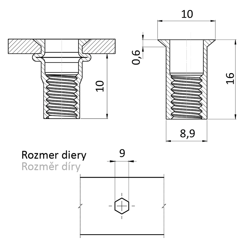 RH-SHB matica nitovacia M6