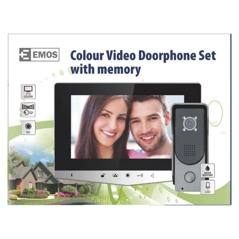 EMOS H2030  strieborný Domáci videotelefón, farebná sada 