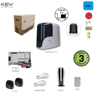 KEY SUNKIT120 - 1x SUN11024 -24V, 1x 14A, 1xRX4X,1xFT32,2xSUB-44WR,1xLED, Sada pre posuvné brány do 1100kg/ 12m