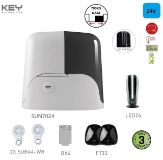 KEY SUN7024-K - 1x SUN7024,1x 14A,1xRX4X, 1xFT32,2xSUB-44WR,1xLED, Sada pre posuvnú bránu do 700kg/ 8m