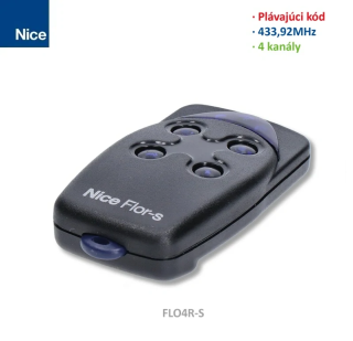 NICE FLO4R-s vysielač 4 kanálový, plávajúci kód, 433,92MHz, séria Flor