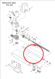 530TUD30IPS2L Piest hliníkový, tenký, L-510mm U6 LEN V SETE 9 NDPS2-30SET