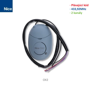 NICE OX2 rádiový prijímač 433,92 MHz 2 kanály 