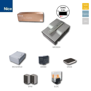 Nice XFAB2024+1 Podzemná sada pre jednokrídlovú bránu do 2,3m / krídlo, 1x ME2024 (24V, 120W, 250Nm), 1x MC424, 1x ON2E, 1x OXIBD, 1 pár EPM, 1x ELDC