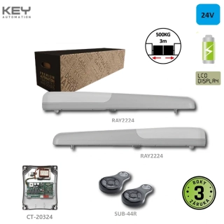 KEY RAY2224, 2x RAY2224 bez LED, 2xSUB44-R, 1x CT-20324 so zabudovaným príjmačom, 