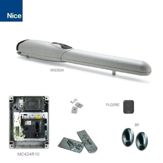 WINGO 3524 KIT,sada pre krídlovú bránu do 3,5m/ krídlo, 1x WG3524 (24V, 85W, 1500N), 1x FLO2RE, 1 pár BF, 1x MC424R10 (vstavaný prijímač)