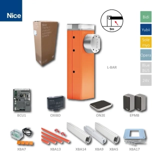 N LBAR9-KIT - do 9m, automatická závora (24V, 160W, 400Nm) s elektronikou BCU1, 1x XBA17, 1x XBA14, 1x XBA5, 1x XBA9, 2x XBA13, 1x SMXI, 1x ON2E, 1pár EPMB, 1x XBA7