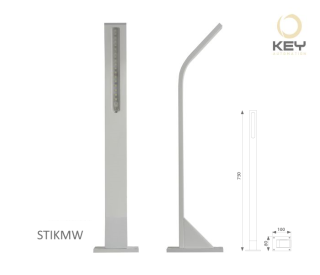 KEY 9 STIKMW Vonkajšie LED osvetlenie, H = 750mm, celohliníkové telo