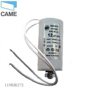 CAME 119RIR272 - 12 μf kondenzátor s drôtmi a držiakom pre BX-A, BX-74