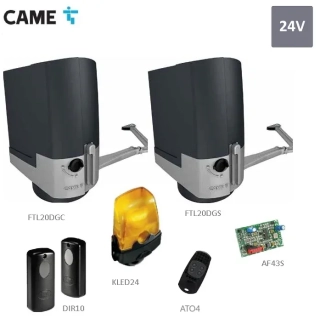 CAME FTL – FTL20DGC + FTX20DGS + AF43S + DIR10 + AT04EV + KLED24, Komplet set pre 2-krídlovú bránu 2 m / krídlo